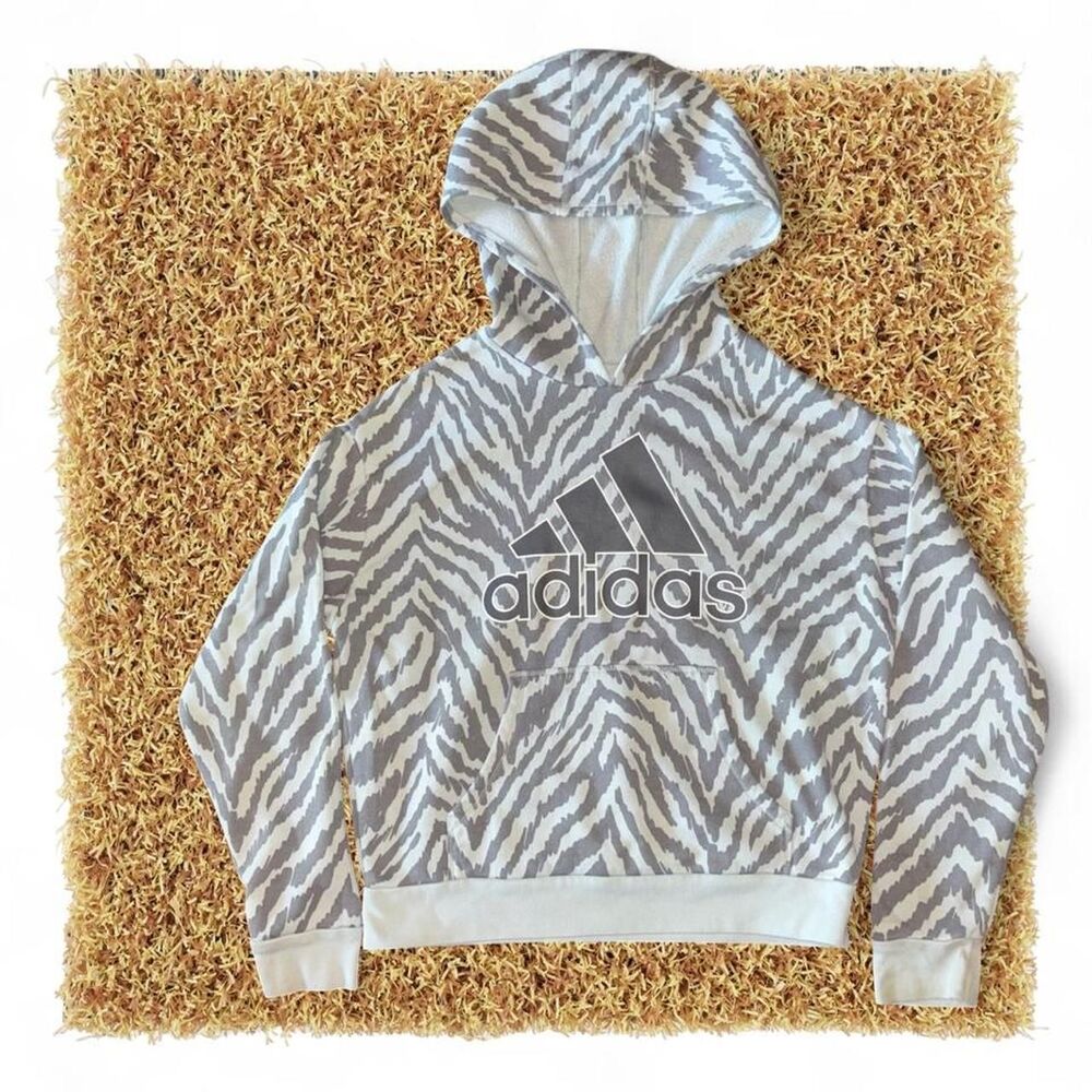 Adidas Women's Grey and White Sweatshirt - Picture 1 of 3